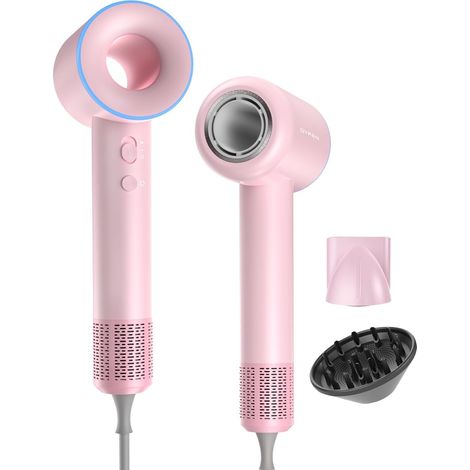 seche cheveux ionique, Haute Vitesse 110 000 tr/min, Séchage Rapide, 200 Millions D'ions Négatifs, 3 Réglages de Température, Faible Niveau Sonore (pink)