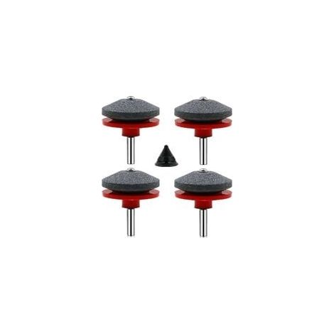 4 Pièces Affuteur Lame Tondeuse Gazon Universel Aiguiseur de Tondeuse Accessoires pour Tondeuses avec 1Pcs Kit D'équilibrage de Lame,50 x 47mm (1/5)