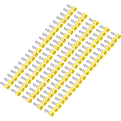 100 douilles à sertir isolées PVC, connecteur cuivre tube rond pour fil 8AWG, E10-18, lot de 100 pièces (1/5)