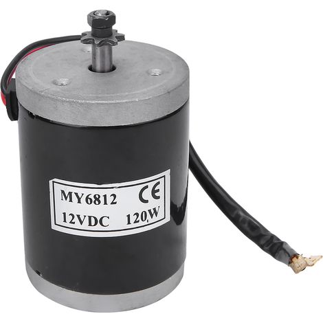 MY6812 12V 120W petit moteur de brosse à grande vitesse avec accessoire de vélo de Scooter électrique de poulie de courroie (1/5)