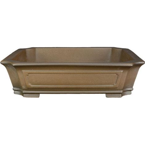 Vaso per bonsai rettangolare in gres 32x27,5x7 cm - SM041b