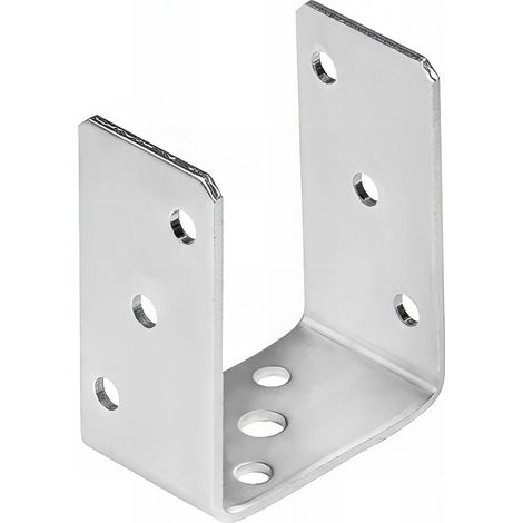 Embase pied de poteau en U zinguée à visser - 91 x 120 x 5 mm