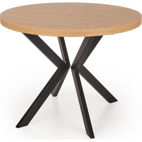 Mesa Houston 1495, Roble dorado + Negro, 76x0x0cm, Alargamiento, Aglomerado laminado, Metal