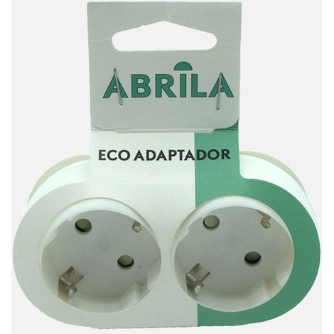 Eco Adaptador 2 tomas Blister Mod6 2P+T 16a 230v Blanco protección infantil 5x10x8cm (1/4)