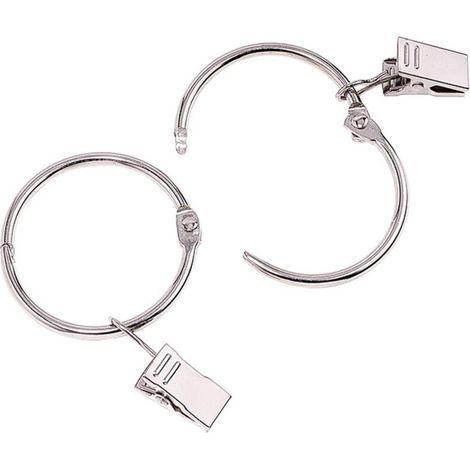 20 Pièces Anneaux à Pince à Rideau en métal Ouvrants, Ouverture et Fermeture faciles, pour Rideaux Lourds et Rideaux légers (Argent) (1/4)