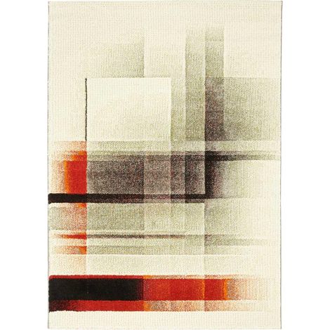 Tapis Chambre 60x110 gris et noir rectangle tissé IRAMINO (1/5)