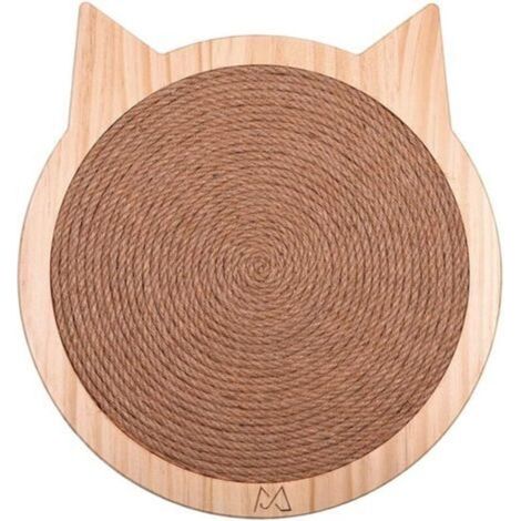 Tapis à gratter en Forme de Chat pour Chats Chatons Planche à gratter en Sisal Mural avec Ventouse Forte Meubles de Jouet de Chat en Bois Massif