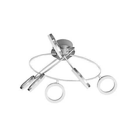 Plafoniera dimmerabile Plafoniera LED soggiorno con faretti mobili, nichel opaco, 6x 4,5W 6x 320lm bianco caldo, LxH 60 x 30 cm Wofi 9295.06.64.6100 (1/4)