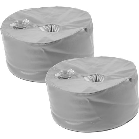 Lot De 2 Paquet Lestés à Eau pour Base De Parasol De Plage, Petite Taille Cylindrique, PVC Résistant, Base Lestée Anti-Vent, Support Poids pour Parasol Extérieur (1/5)