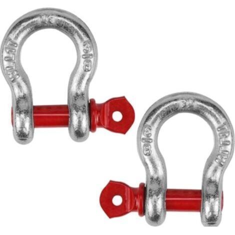 Stück hochfester Stahlschäkel, hochfester verzinkter Stahlschäkel, Abschleppschäkel mit Ösenbolzen, verstellbare Schäkelschlaufe, zum Abschleppen und Heben (Tragfähigkeit: 0,5 t) (1/5)
