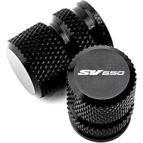 (2 pièces noires) Compatible avec les motos SUZUKI SV650S (2003-2007) : béquille latérale, extension, support, bouchon de valve de pneu. maxpower (1/4)