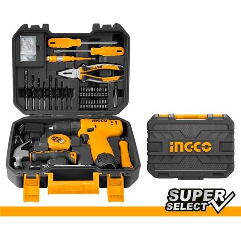 Trapano avvitatore a batteria 12 V in valigetta 81 accessori Ingco HKTHP10811