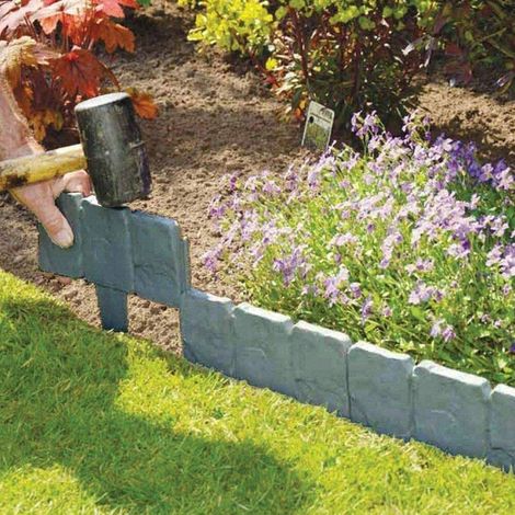 20-teiliger Zaun in Steinoptik, faltbare PP-Barriere für Garten, Rasen, Beeteinfassung, Kunststoff-Landschaftszaun (1/4)