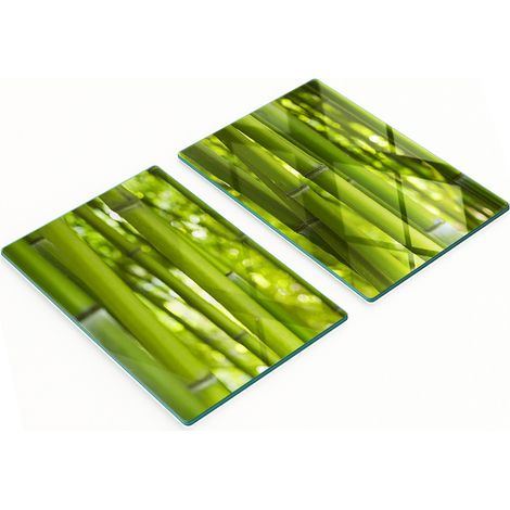 Tablas de cortar de vidrio para cocina con gr谩ficos decorativos de bamb煤 2x40x52 cm