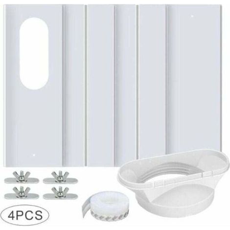 YMYNY Kit de Fenêtre pour Climatiseur Portable, avec Coupleur Universel Panneau en PVC Renforcé Réglable Joint de Fenêtre Kit d'Aération de Fenêtre AC pour Coulissante pour 10cm Tuyau d'Échappement (1/3)