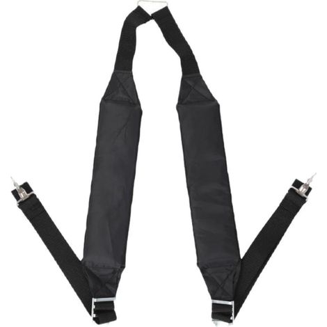 Correa doble para el hombro para desbrozadora, correa para el hombro para cortacésped, fabricada en poliéster para uso profesional, color negro. (1/5)