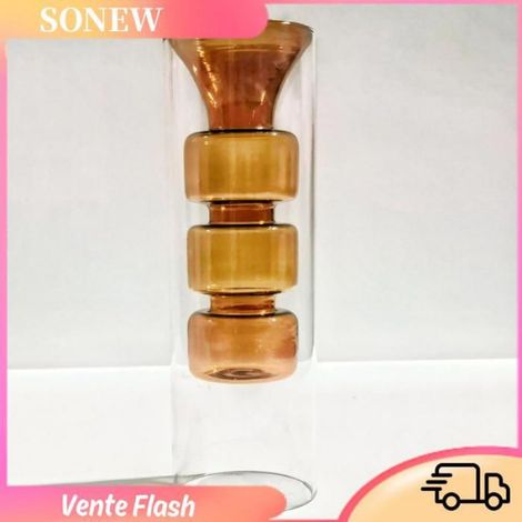 Vase Hydroponique - Verre Transparent 8 x 10,5 cm - Pour Plantes d'Intérieur et Aromathérapie - 1 Pièce (1/5)