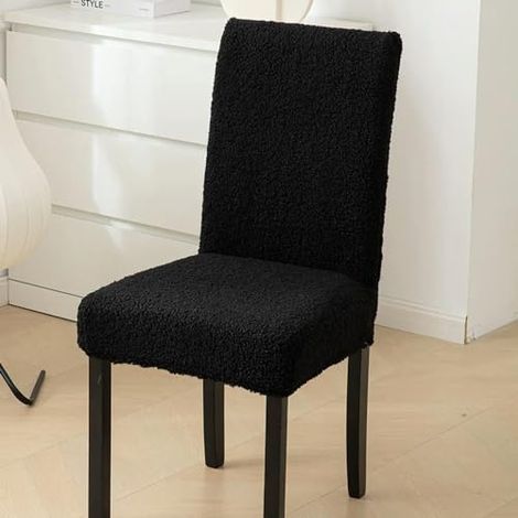 Housse de Chaise épaisse en Polaire, 4 pièces, Housse Universelle de Chaise de Salle à Manger, de Tabouret, de Maison, Automne et Hiver (1/4)