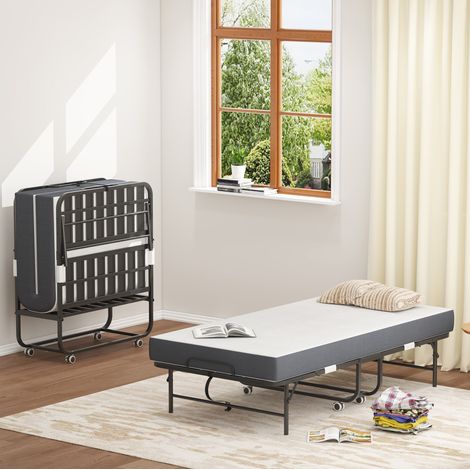 cama plegable 90x190 con colchón 9,5 cm metal DESVIAE (1/5)
