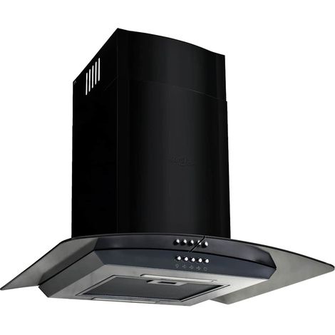 Hotte aspirante murale - Hotte murale Acier inoxydable 756 m3/h 60 cm Noir -BN7844 (1/4)