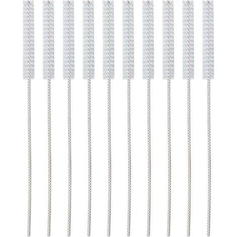Brosse de nettoyage de 2,5 mm pour appareils auditifs, outil de nettoyage professionnel en nylon pour tubes d'appareils auditifs, brosse de nettoyage accessoire, lot de 10 (1/4)