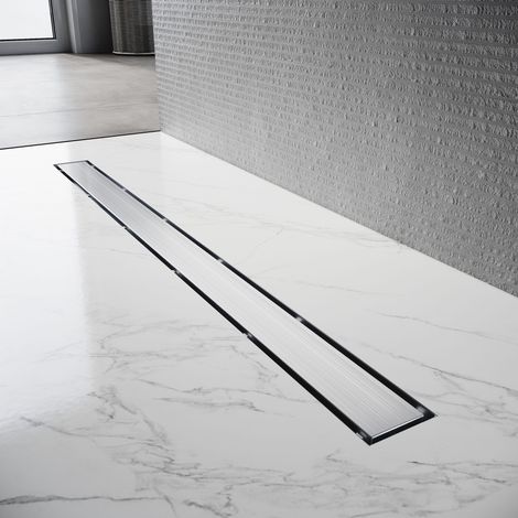 SONNI Bodenablauf Edelstahl dusche 80 cm Duschrinne dn 40 Duschablauf flach 2 in 1 design Doppelseitige mit Geruchsstop und Haarsieb (1/5)