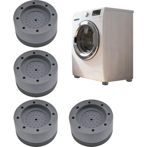4 Pièces tapis antivibrations gris pour meuble machine à laver, un accessoire machine à laver idéal pour pieds réglables, réduisant le bruit des lave-linge/sèche-linge et lave-vaisselle. (1/5)