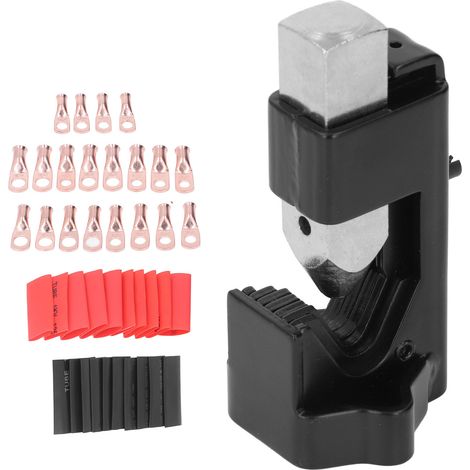 Outil de sertissage de cosse de câble de batterie, marteau à sertir avec 20 bornes thermorétractables pour 8AWG à 0000AWG