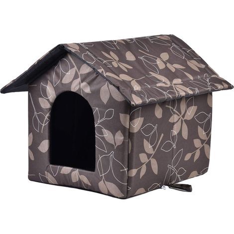 Nido para mascotas de exterior AIDUCHO, arenero para gatos con sábanas, tela Oxford impermeable y resistente a la lluvia, grueso para mayor calidez en invierno, extraíble y lavable. (1/5)