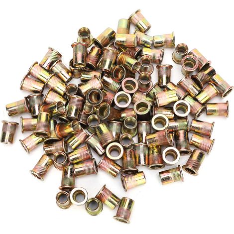 cosse a sertir-Lot de 100 Rivets à Insertion M10 – Écrous Rivet en Acier Carbone Zincé – Pour Fixation Métallique – Accessoires de Serrage Industriel (1/5)