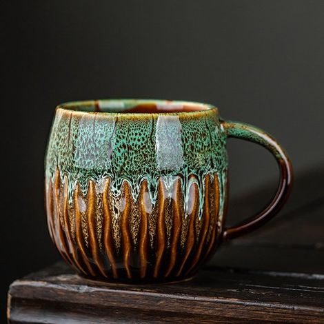 Tasse à café 600 ml – Vert – Céramique – Lave-vaisselle et micro-ondes – Design moderne (1/5)