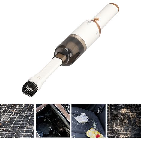 Aspirateur voiture sans fil détachable 120W rechargeable batterie grande capacité LED 12000Pa aspiration portable à main blanc (1/5)