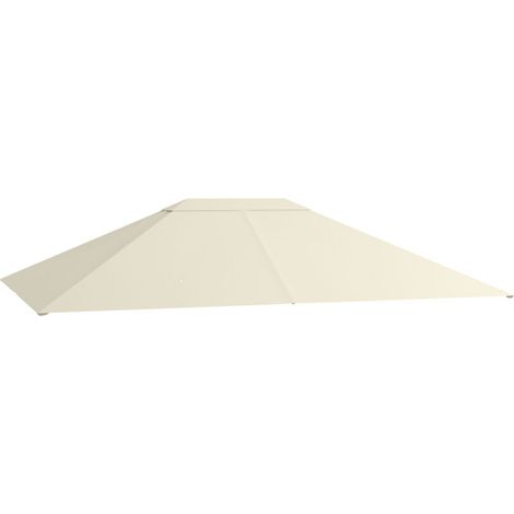 Toit de remplacement pour tonnelle, 397 x 297 cm, imperméable, couleur crème (1/5)