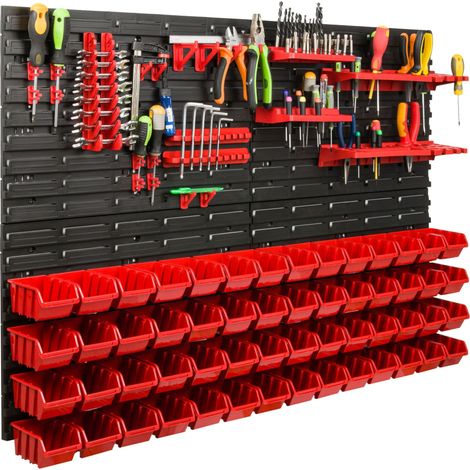 Panneau à outils d'atelier 115 x 78 cm + 56 plateaux (1/5)