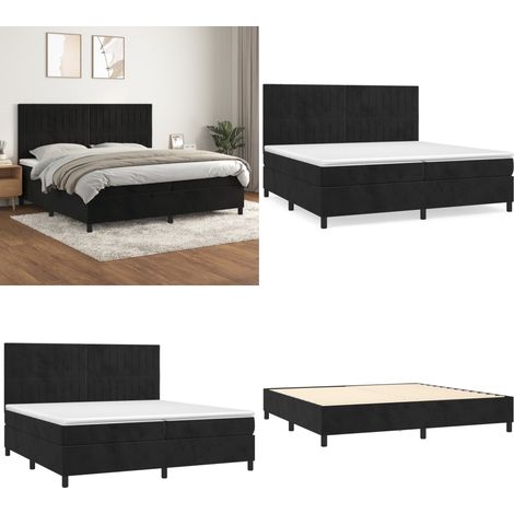 Boxspringbett mit Matratze Schwarz 200x200 cm Samt - Samtbett - Boxspringbett - Doppelbett - Luxusbett - Hochwertiges Bett - Home & Living (1/5)