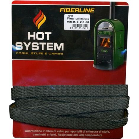 GUARNIZIONE in fibra di vetro per STUFA AUTOADESIVA 10x2,5 mt FIBERLINE