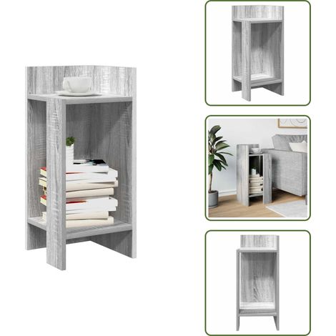Beistelltisch mit Ablage Grau Sonoma 25,5x27x60 cm - Beistelltisch - Beistelltische - Akzenttisch - Sofatisch (1/5)