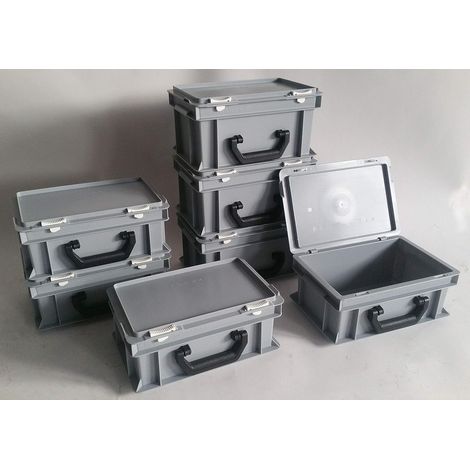 BRB Set mit 7 Kunststoffkoffern/Kleinteilekoffern - 3 St. 300x200x150 mm / 4 St. 300x200x120 mm
