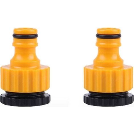 Raccord Robinet Jardin 2-en-1 2 Pièces 1/2 et 3/4 Pouces Irrigation Système Arrosage Connecteur Tuyau (1/4)