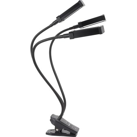 LED-Pflanzenlampe, 360° verstellbar, 3-flammig, mit Zeitschaltuhr, für Sukkulenten im Innenbereich, 100–240 V, Schwarz, EU-Stecker (1/5)