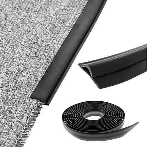 TPE Transition Tape Self Adhesive Transition Tape for Thin Carpet 10M Black (1/5)