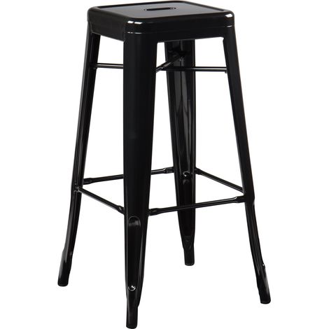 SKLUM 2er-Pack stapelbare Barhocker aus Stahl Lix Schwarz ↑75 cm                                 