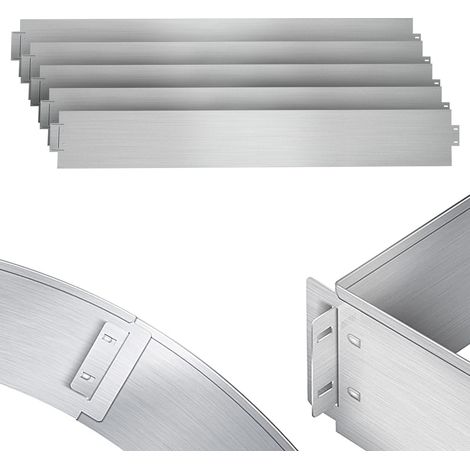 Wolketon Rasenkante Metall 100 x 18 cm 15m Beeteinfassung Mähkante Verzinkt Wegbegrenzung Beetumrandung Palisade Silber