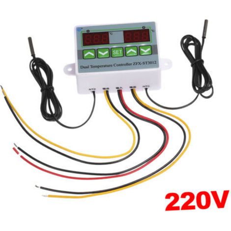 Contrôleur de température numérique intelligent par micro-ordinateur avec double affichage ZFX-ST3012 220 V/1500 W interrupteur de commande de thermostat électrique (1/5)