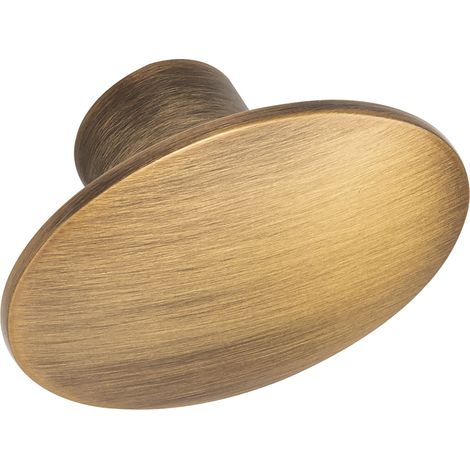 Furnipart Möbelknopf Dome 50x36mm - Möbelknauf oval - ideal als Schubladenknopf, Zinkdruckguss Messing gebürstet (1/3)