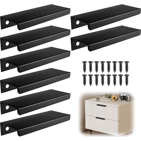 8 Pièces Poignee de Meuble Cachée 80 mm, Poignée Meuble Cuisine Aluminium (1/5)