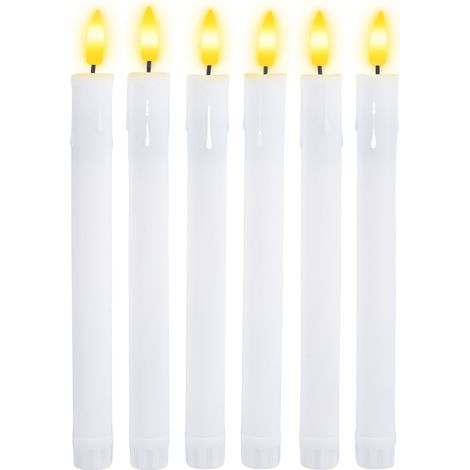 Lot de 5 bougies coniques rechargeables sans flamme, bougies LED de 22 cm avec télécommande et minuterie, fonctionne sur piles, pour la décoration de fenêtres, mariages, Noël et maison. (1/5)