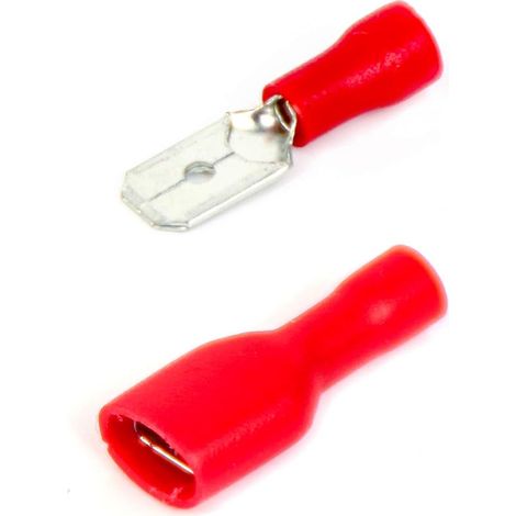 110x Cosse Electrique Plate 6.3 mm -55x Male et 55x Femelles (Pour fils jusqu'à 0.4mm to 1mm²) (1/4)