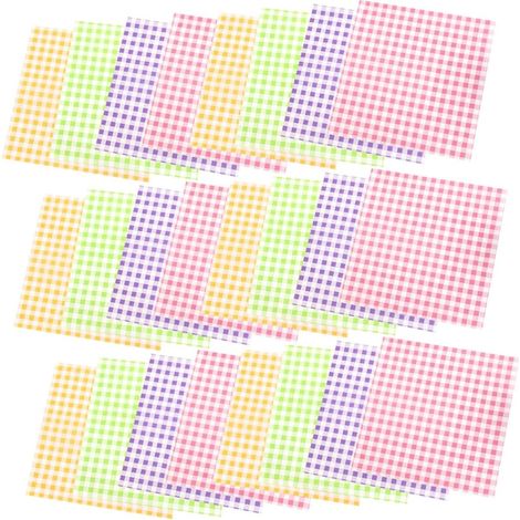 400 feuilles de papier sulfurisé quadrillé coloré pour emballer sandwichs, pâtisseries et frites (1/5)