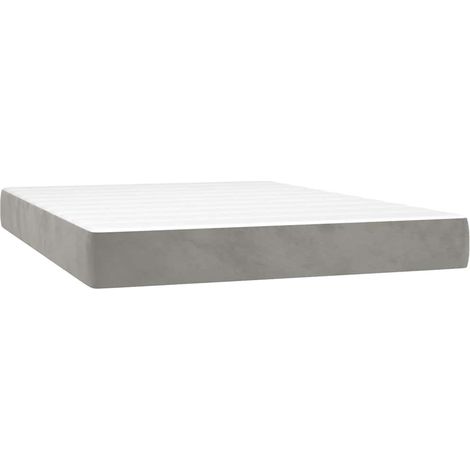 Maison Exclusive - Materasso a Molle Insacchettate Rigidità Media Grigio Chiaro 140x210x20 cm in Velluto